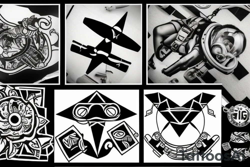Sky diving & diver tattoo idea