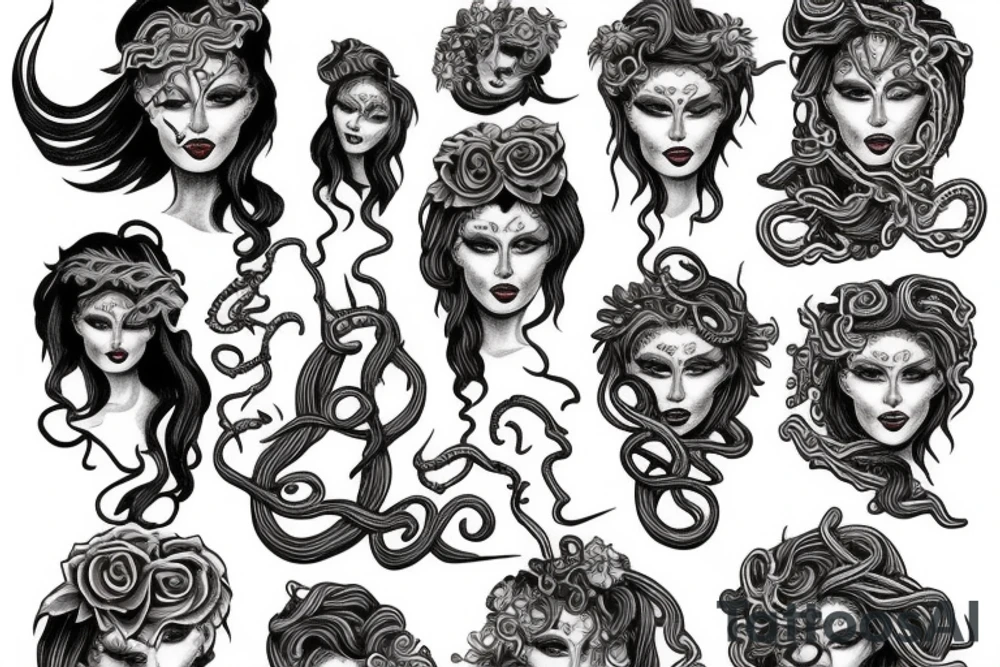 Happy Medusa tattoo idea
