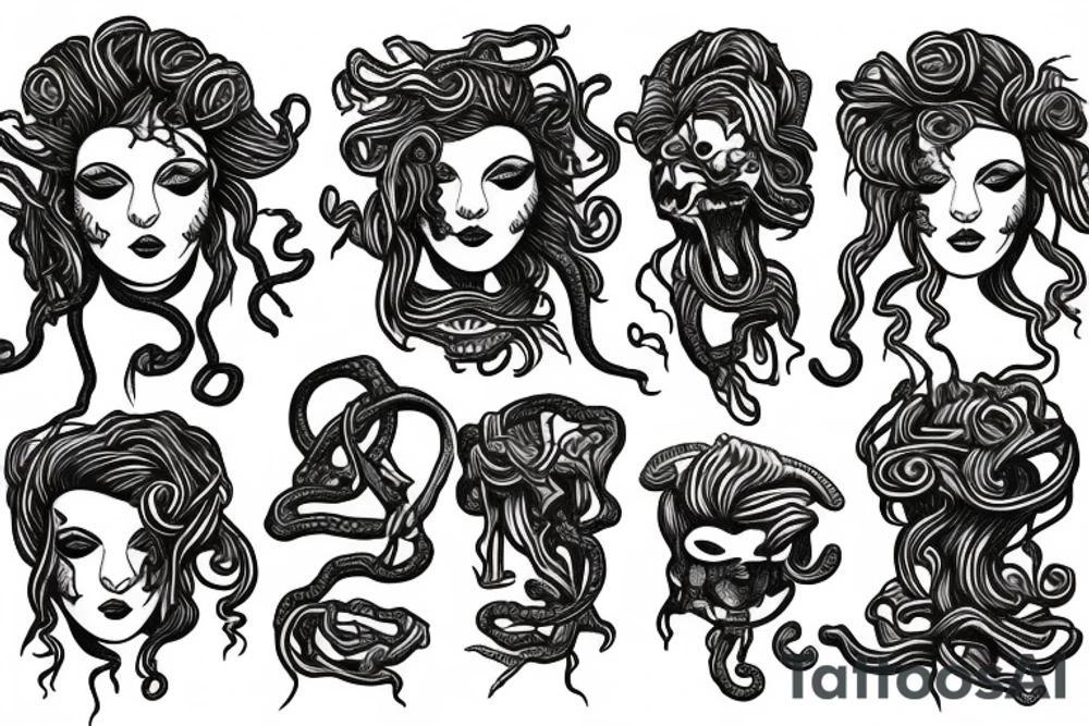 Happy Medusa tattoo idea