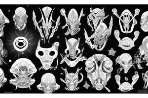Deep space machine alien tattoo idea