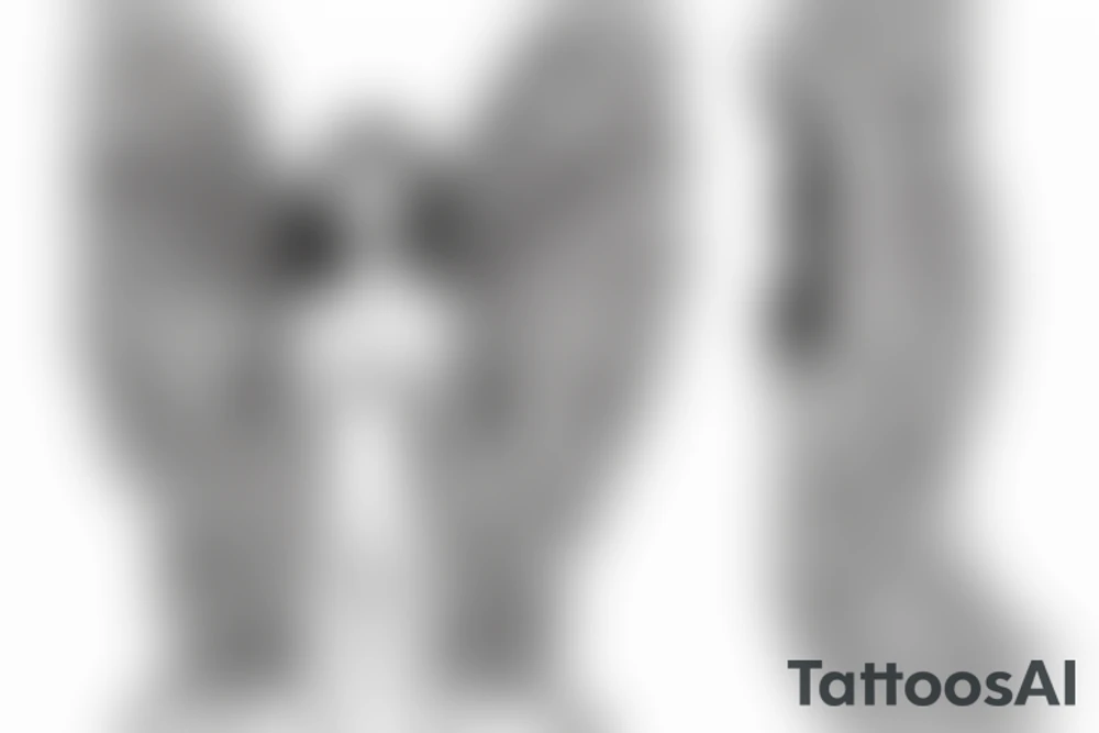 an angel with wings falls backwards tattoo idea