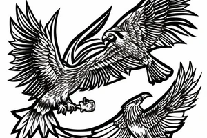 Eagle feeding sparrow tattoo idea