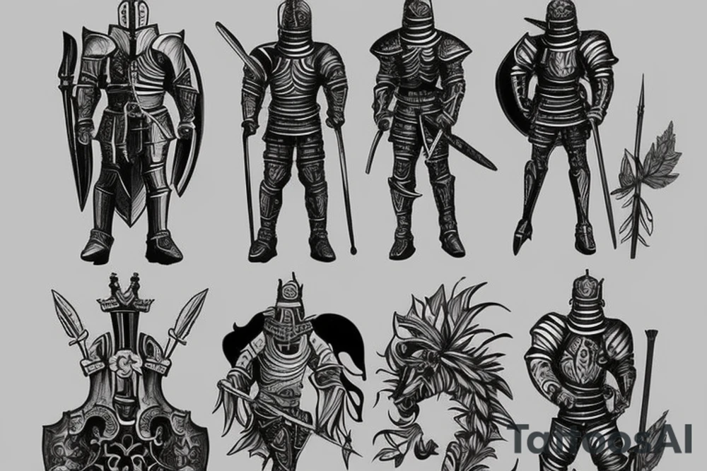 standing knight tattoo idea