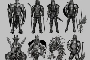 standing knight tattoo idea