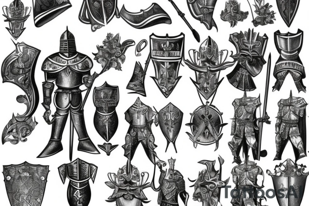 standing knight tattoo idea
