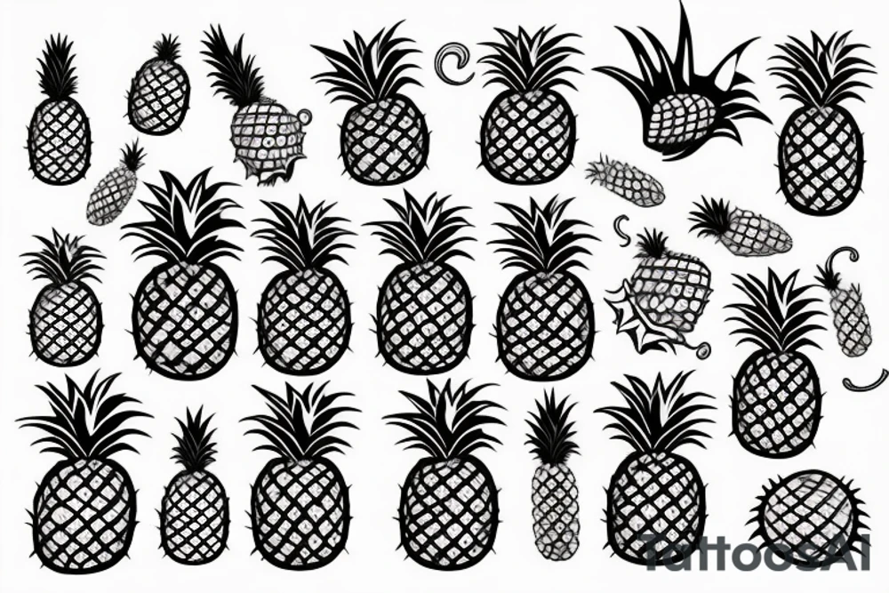 A punk rock pineapple tattoo idea