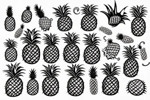 A punk rock pineapple tattoo idea