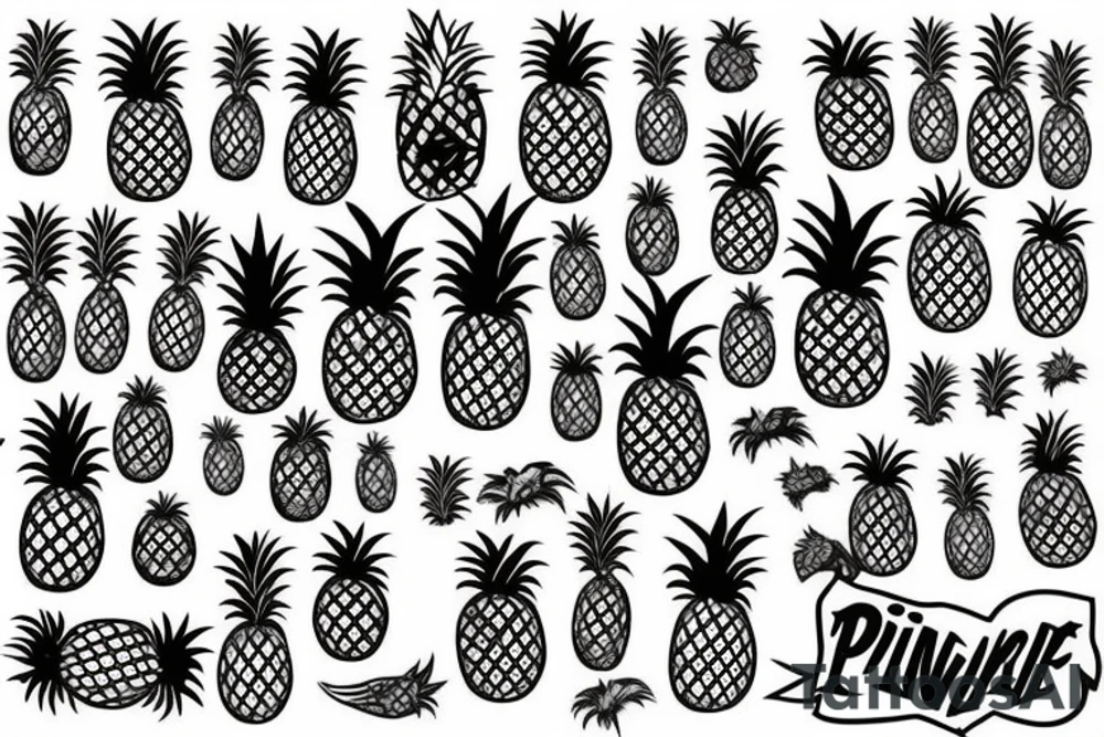 A pineapple that is punk rock tattoo idea