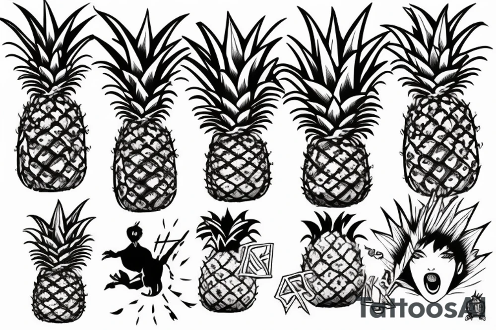 A pineapple that is punk rock tattoo idea