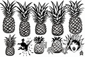 A pineapple that is punk rock tattoo idea