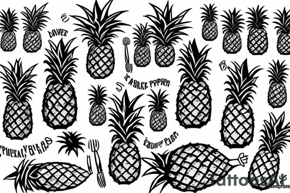 A pineapple that is punk rock tattoo idea