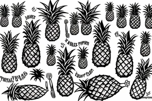 A pineapple that is punk rock tattoo idea