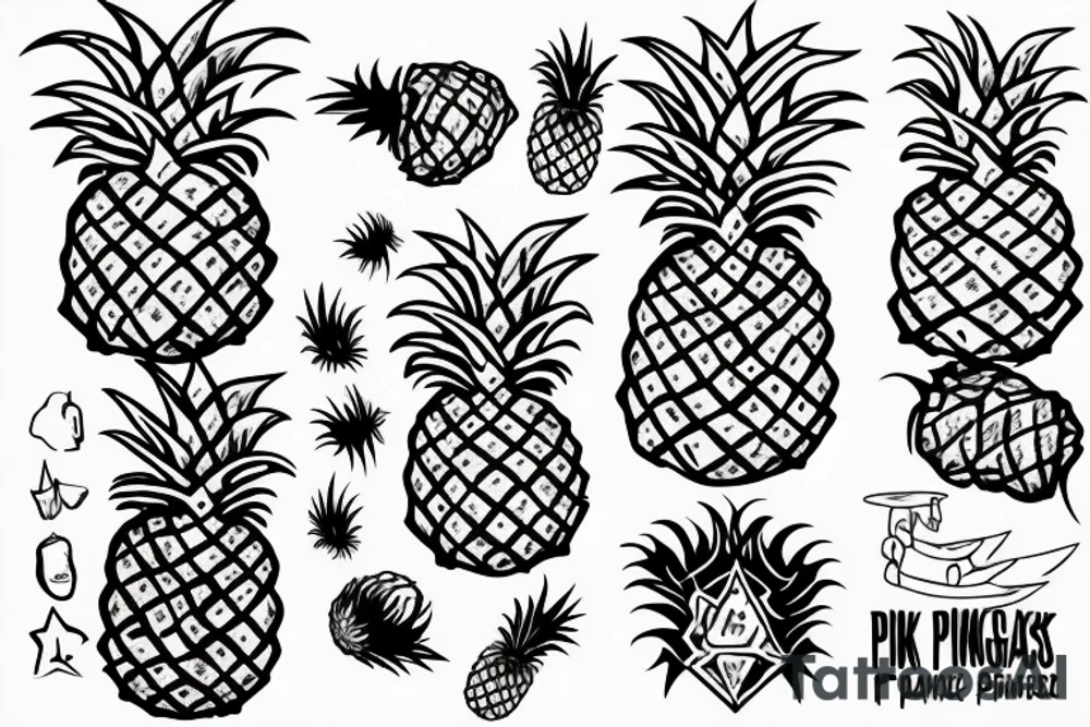 A pineapple that is punk rock tattoo idea