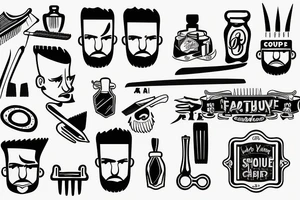 A coupe glass that is a barber shop pole on fire tattoo idea