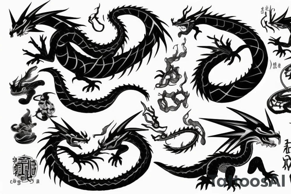Lighting dragon tattoo idea
