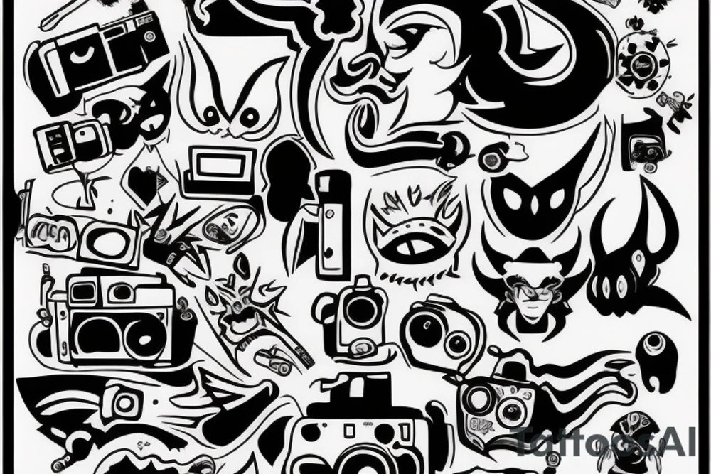 Devil taking camera tattoo idea