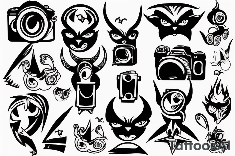 Devil taking camera tattoo idea