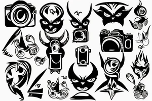 Devil taking camera tattoo idea