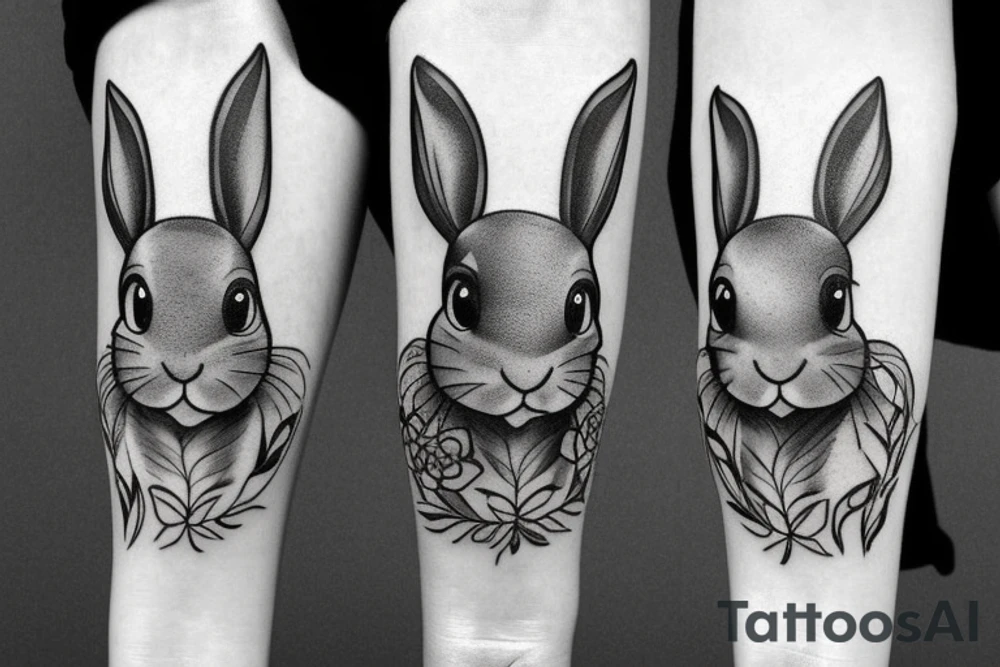 bunny in forest tattoo idea
