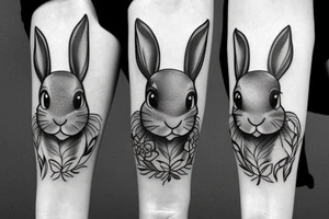 bunny in forest tattoo idea