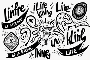Cardio line with text "life is killing me" tattoo idea