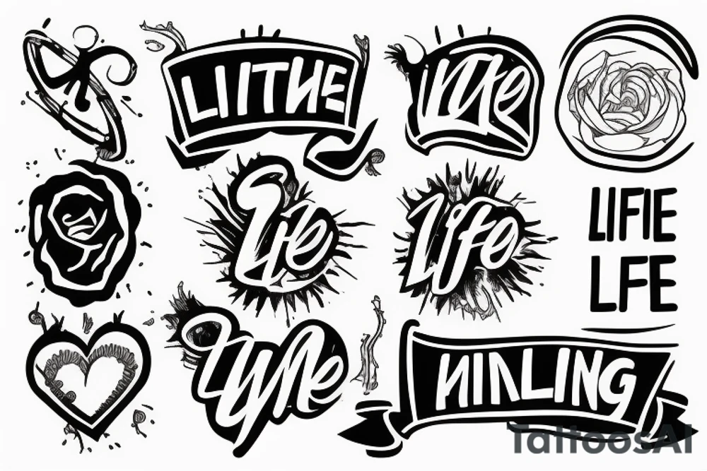 Cardio line with text "life is killing me" tattoo idea