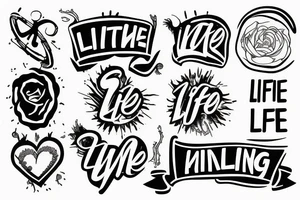 Cardio line with text "life is killing me" tattoo idea