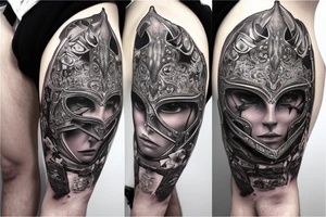 kneeling cat knight, portrait, finely detailed armor, intricate design, silver, silk, cinematic lighting tattoo idea