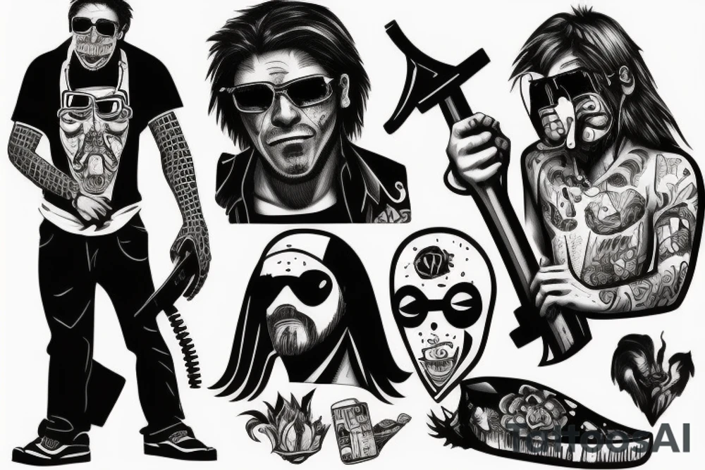 hotline Miami 3 person tattoo idea