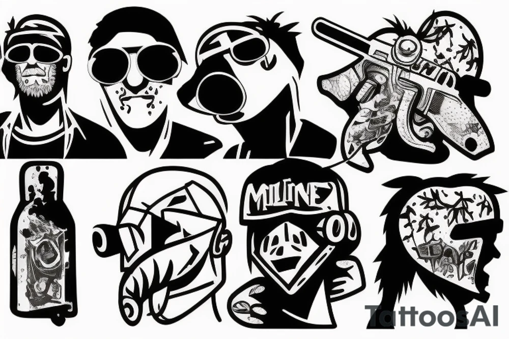hotline Miami 3 person tattoo idea