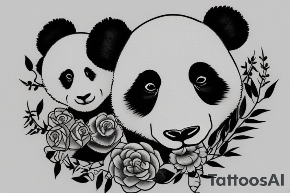 panda wedding tattoo idea