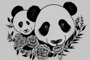 panda wedding tattoo idea