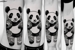 panda wedding tattoo idea