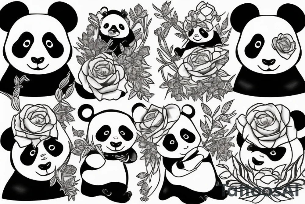 panda wedding tattoo idea