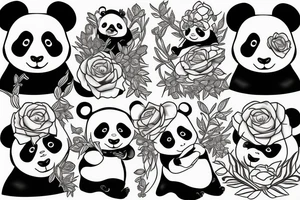 panda wedding tattoo idea
