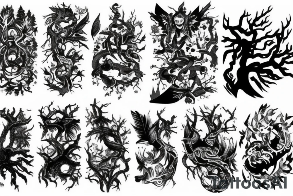 Nature forest dota city tattoo idea