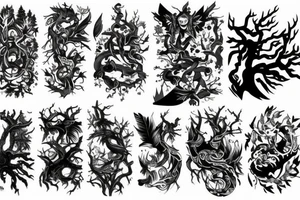 Nature forest dota city tattoo idea