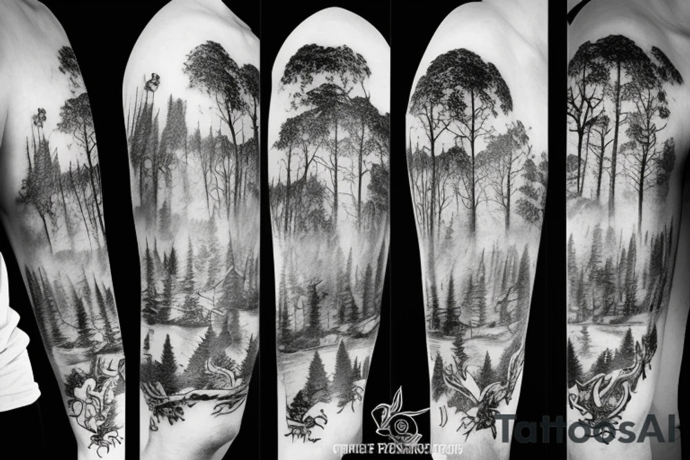 Nature forest dota city tattoo idea
