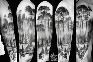Nature forest dota city tattoo idea