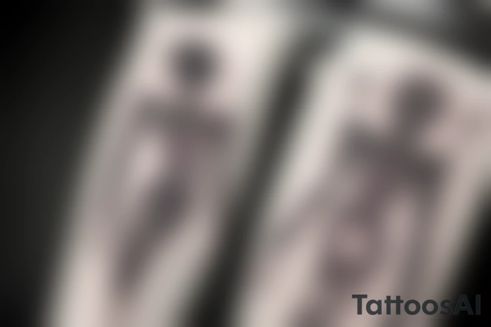 Cute tattoed psychodelic skinny girl tattoo idea