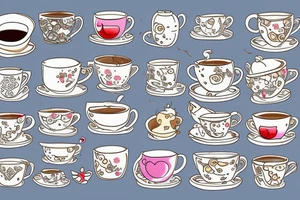cup of tea and cookie with a cat tattoo idea