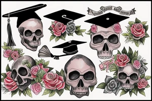 skull with graduation cap tattoo idea