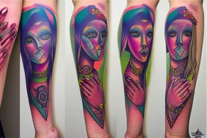 Cute tattoed psychodelic skinny girl tattoo idea