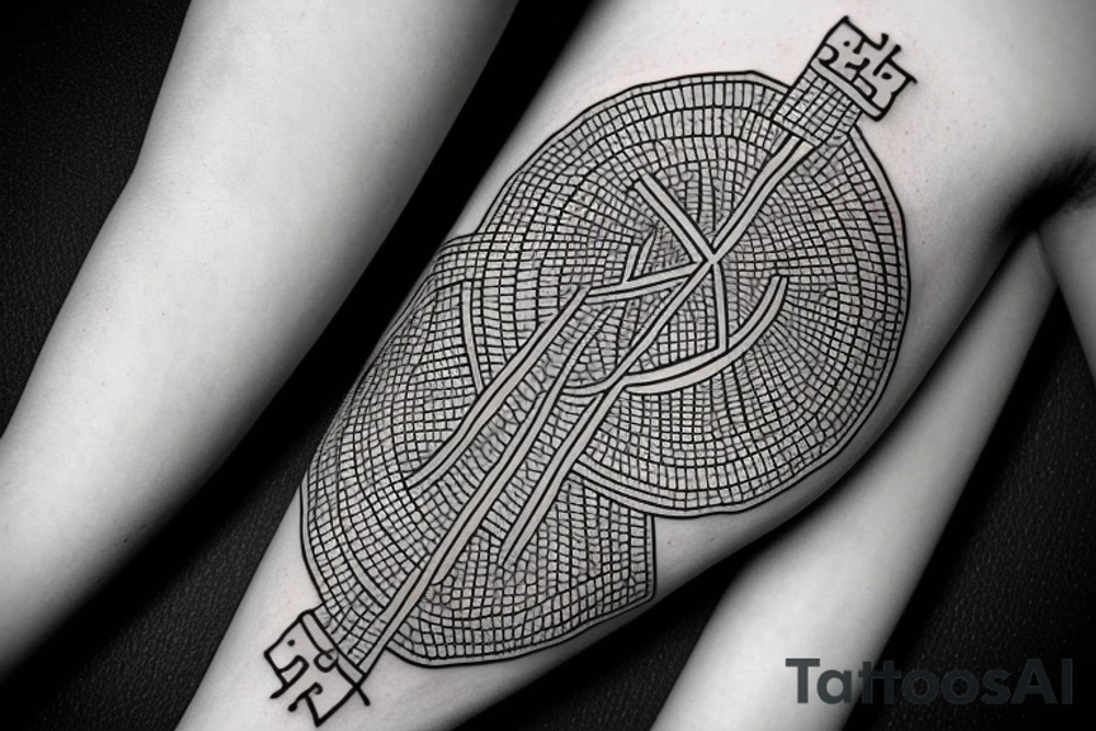 egyptian ankh cross with an eye in the center tattoo idea