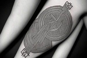 egyptian ankh cross with an eye in the center tattoo idea