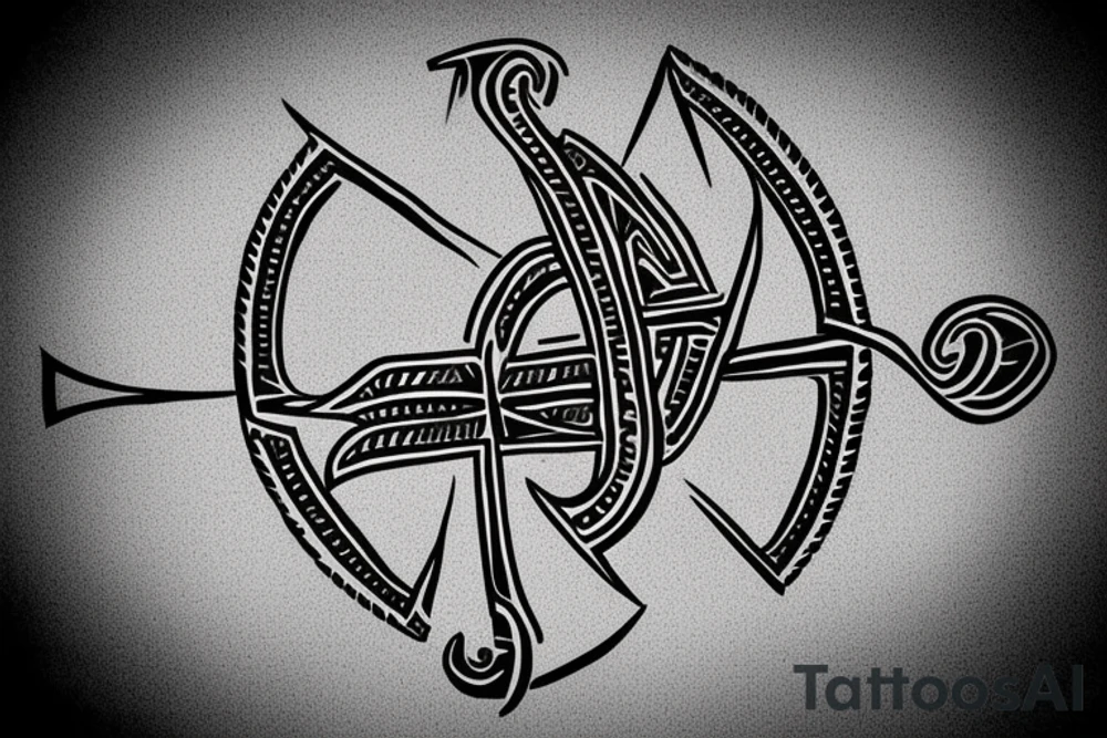egyptian ankh cross with an eye in the center tattoo idea