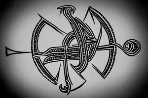 egyptian ankh cross with an eye in the center tattoo idea