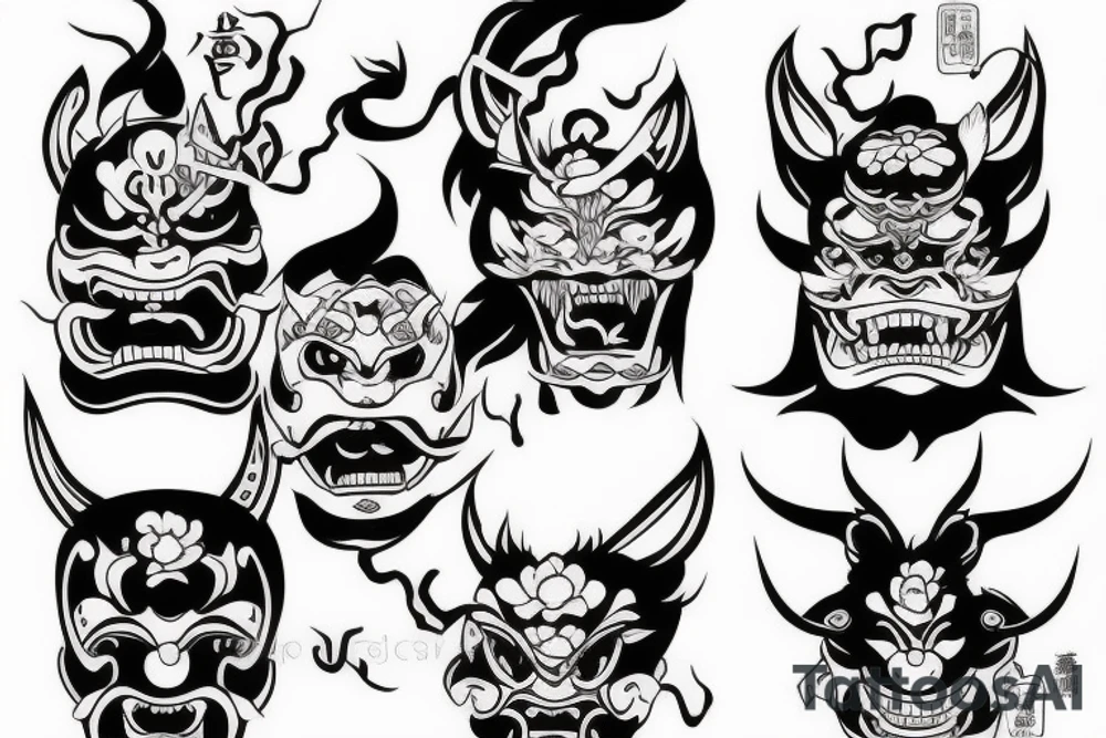 japanese hannya mask tattoo idea