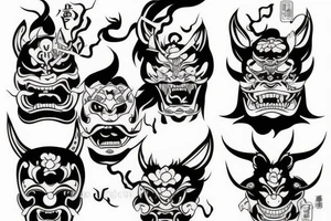 japanese hannya mask tattoo idea