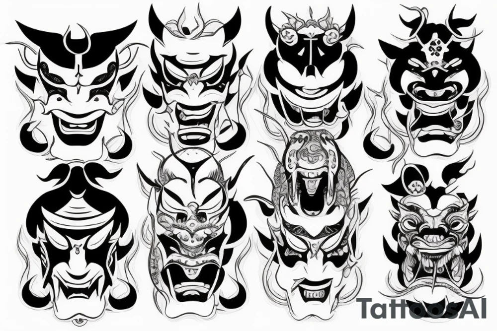 japanese hannya mask tattoo idea